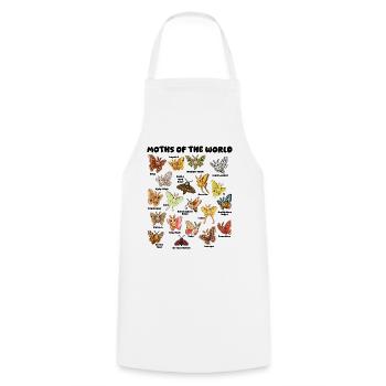 Moths of the World Kawaii Table Entomology - Cooking Apron - white - Front - AI Model Male 185 dark (185cm)