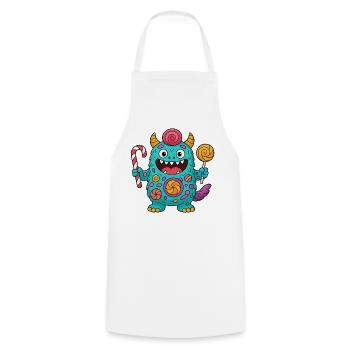 Niedliches Suessigkeiten Monster - Kochschürze - Weiß - Vorne - AI Model Male 185 dark (185cm)