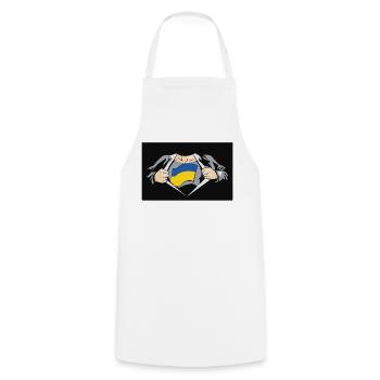 Ukraine Super Hero Ukraine Flag - Cooking Apron - white - Front - AI Model Male 185 dark (185cm)