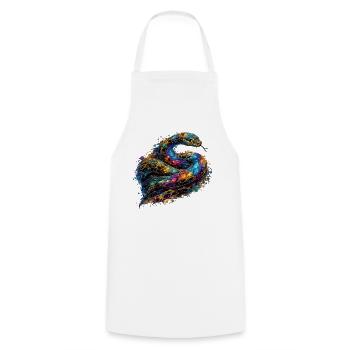 Serpent Céleste - Tablier de cuisine - blanc - Devant - AI Model Male 185 dark (185cm)