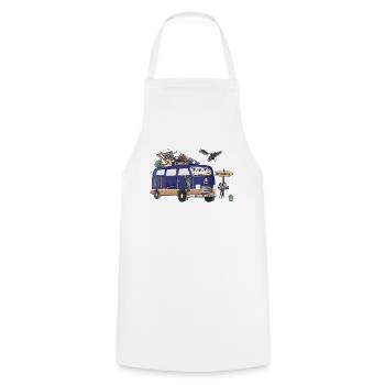 USA Camper Motif Vanlife Camping Vacation - Cooking Apron - white - Front - AI Model Male 185 dark (185cm)