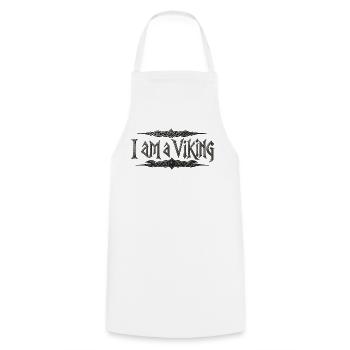 I Am A Viking – Celtic Knot Typography - Cooking Apron - white - Front - AI Model Male 185 dark (185cm)