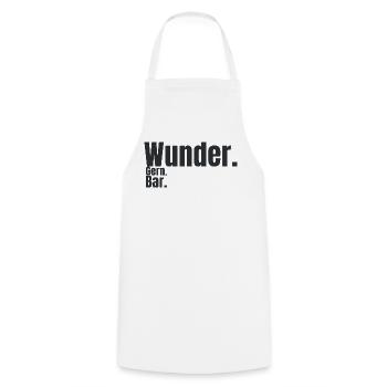 Wunder. Gern. Bar. – Humorvolles Typografie Design - Kochschürze - Weiß - Vorne - AI Model Male 185 dark (185cm)