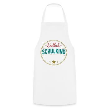 Endlich Schulkind Badge - Kochschürze - Weiß - Vorne - AI Model Male 185 dark (185cm)