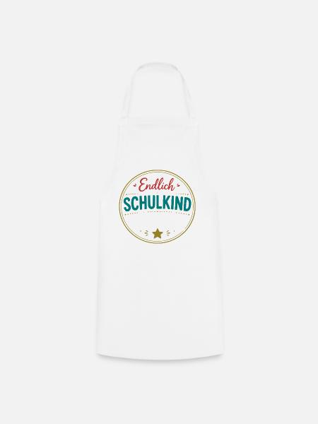 Endlich Schulkind Badge - Kochschürze - Weiß