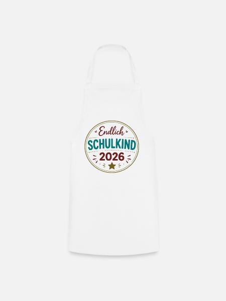 Endlich Schulkind 2026 - Kochschürze - Weiß