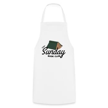 Lazy Sunday Book Club Vintage Aesthetic  - Kochschürze - Weiß - Vorne - AI Model Male 185 dark (185cm)