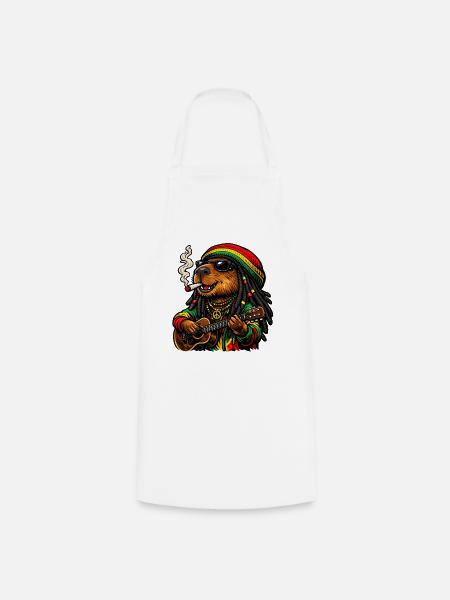 Süßes Capybara im Rastafari Stil - Kochschürze - Weiß