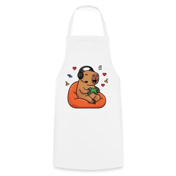 Life is Better with Capybaras - Cute Rodent - Cooking Apron - white - Front - AI Model Male 185 dark (185cm)
