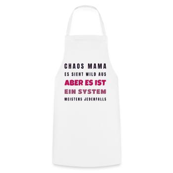 Chaos Mama Es ist ein System - Lustig Geschenk - Kochschürze - Weiß - Vorne - AI Model Male 185 dark (185cm)