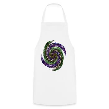 Farbenwirbel Neon Vortex - Kochschürze - Weiß - Vorne - AI Model Male 185 dark (185cm)