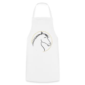 Wild mane, gentle grace - Cooking Apron - white - Front - AI Model Male 185 dark (185cm)