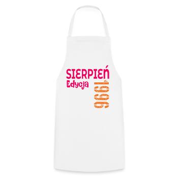 30th birthday August 1986 - Cooking Apron - white - Front - AI Model Male 185 dark (185cm)