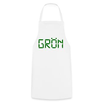 Grün – LCD - Kochschürze - Weiß - Vorne - AI Model Male 185 dark (185cm)