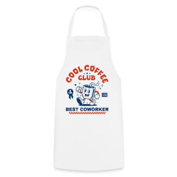Coffee Club Coffee Lover Coworker Gift - Cooking Apron - white - Front - AI Model Male 185 dark (185cm)