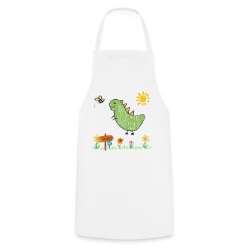 Dino Garden Green Kids - Cooking Apron - white - Front - AI Model Male 185 dark (185cm)