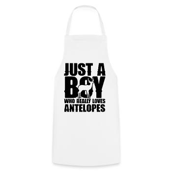 Antelope Silhouette Funny Saying - Cooking Apron - white - Front - AI Model Male 185 dark (185cm)