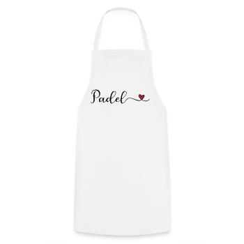 Padel Heart Design - Cooking Apron - white - Front - AI Model Male 185 dark (185cm)
