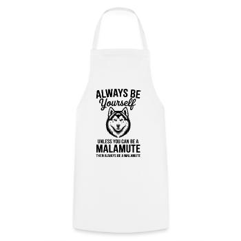 Alaskan Malamute Sayings Alaskan Malamute Gift - Cooking Apron - white - Front - AI Model Male 185 dark (185cm)