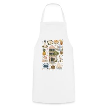 Charleston | Southern, Coast & Charm - Cooking Apron - white - Front - AI Model Male 185 dark (185cm)