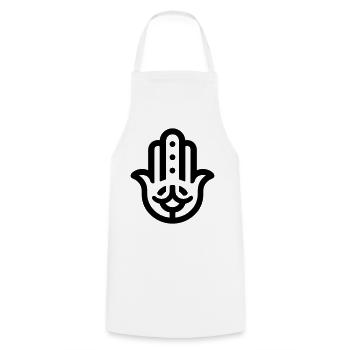 hand of Fatma Hamsa - Cooking Apron - white - Front - AI Model Male 185 dark (185cm)
