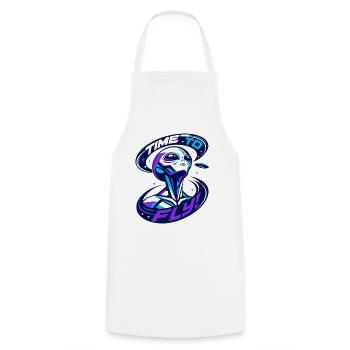 time to fly - Cooking Apron - white - Front - AI Model Male 185 dark (185cm)