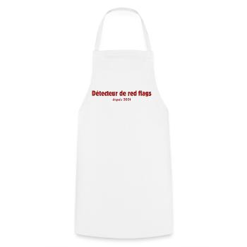 détecteur de red flags depuis 2021 - Tablier de cuisine - blanc - Devant - AI Model Male 185 dark (185cm)