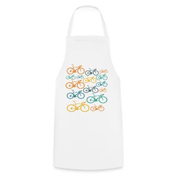 Cycliste Vélo Vintage - Tablier de cuisine - blanc - Devant - AI Model Male 185 dark (185cm)
