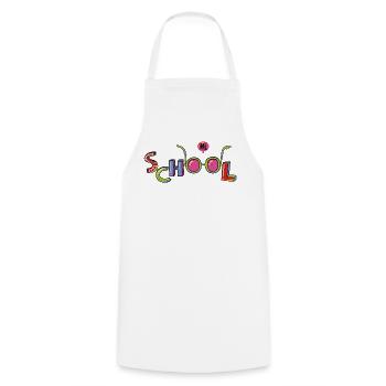 Bonjour l’école - Tablier de cuisine - blanc - Devant - AI Model Male 185 dark (185cm)