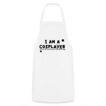 Je suis cosplayeur - Tablier de cuisine - blanc - Devant - AI Model Male 185 dark (185cm)