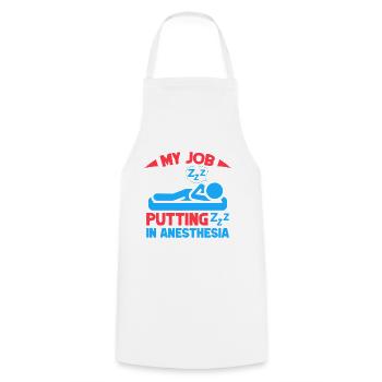 Anesthesiologist My Job Anesthesia - Cooking Apron - white - Front - AI Model Male 185 dark (185cm)
