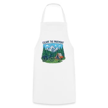 Escape the Pavement Bike Camping Vector - Cooking Apron - white - Front - AI Model Male 185 dark (185cm)