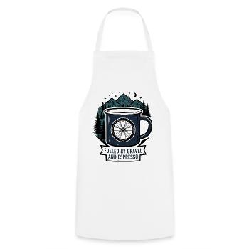 Fueled by Gravel and Espresso Coffee Mug - Cooking Apron - white - Front - AI Model Male 185 dark (185cm)