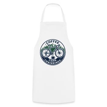Coffee Camp Kettenblätter Vintage Bike Emblem - Kochschürze - Weiß - Vorne - AI Model Male 185 dark (185cm)