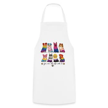 Pride Herding Dogs | You Are All Safe With Me - Cooking Apron - white - Front - AI Model Male 185 dark (185cm)