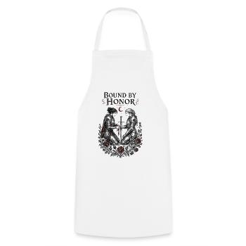 Bound by Honor | Medieval Gothic Love - Cooking Apron - white - Front - AI Model Male 185 dark (185cm)