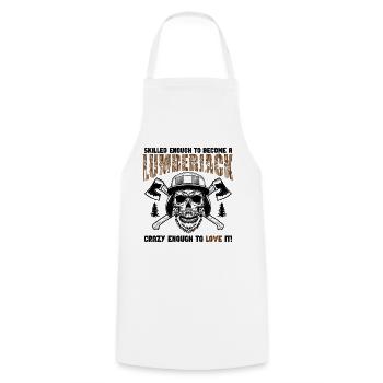 Lumberjack Skull Axes - Cooking Apron - white - Front - AI Model Male 185 dark (185cm)