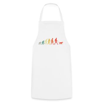 Walking Man with Dog Evolution for Men - Cooking Apron - white - Front - AI Model Male 185 dark (185cm)