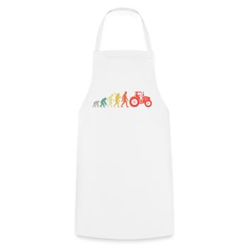 Tracteur Tracteur Évolution Fermier Fermier Rétro - Tablier de cuisine - blanc - Devant - AI Model Male 185 dark (185cm)