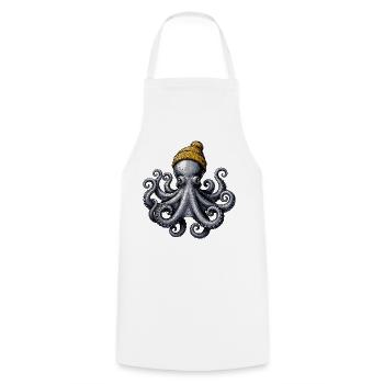  Oktopus Mit Wollmütze Maritimes Kraken Motiv Für - Kochschürze - Weiß - Vorne - AI Model Male 185 dark (185cm)
