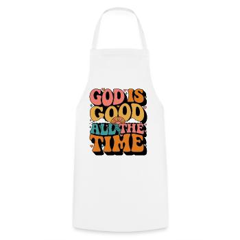 God Is Good All The Time Retro - Cooking Apron - white - Front - AI Model Male 185 dark (185cm)