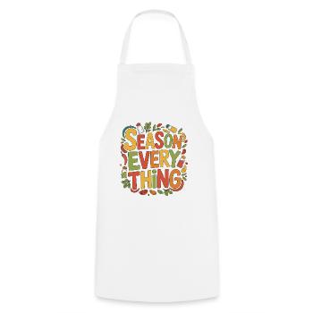 Restaurant Chef Season Everything Food Preparation - Cooking Apron - white - Front - AI Model Male 185 dark (185cm)