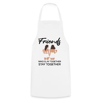 Friends Slay Together - Cooking Apron - white - Front - AI Model Male 185 dark (185cm)