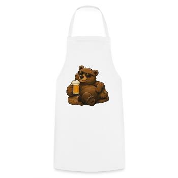 Beer bear with sunglasses - Cooking Apron - white - Front - AI Model Male 185 dark (185cm)