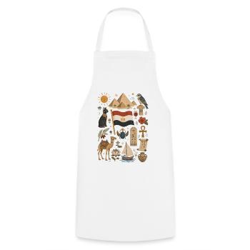 Ägypten | Pyramiden, Nil & Antike - Cooking Apron - white - Front - AI Model Male 185 dark (185cm)