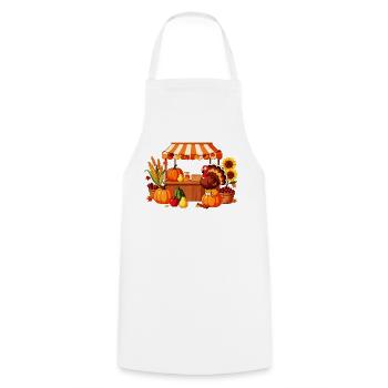 Autumn Harvest Market Scene - Cooking Apron - white - Front - AI Model Male 185 dark (185cm)