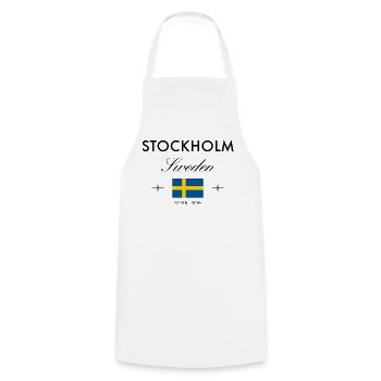 Stockholm Sweden Coordinates Travel Souvenir - Cooking Apron - white - Front - AI Model Male 185 dark (185cm)