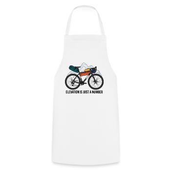 L’élévation n’est qu’un art numérographique du bikepacking sur gravel - Tablier de cuisine - blanc - Devant - AI Model Male 185 dark (185cm)