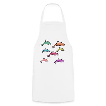 Dauphins - Tablier de cuisine - blanc - Devant - AI Model Male 185 dark (185cm)