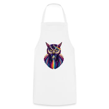 Spectral Owl Prism and Optics Illustration - Cooking Apron - white - Front - AI Model Male 185 dark (185cm)
